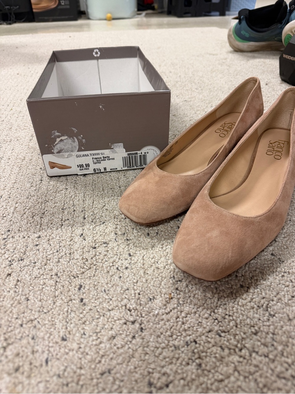 Franco Sarto Suede Ballet Heels in Toffee Suede 6 1/2 Never Worn
